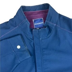 Tommy Bahama Shell Jacket Women’s XL Navy Blue Purple Fleece Lined‎ Soft